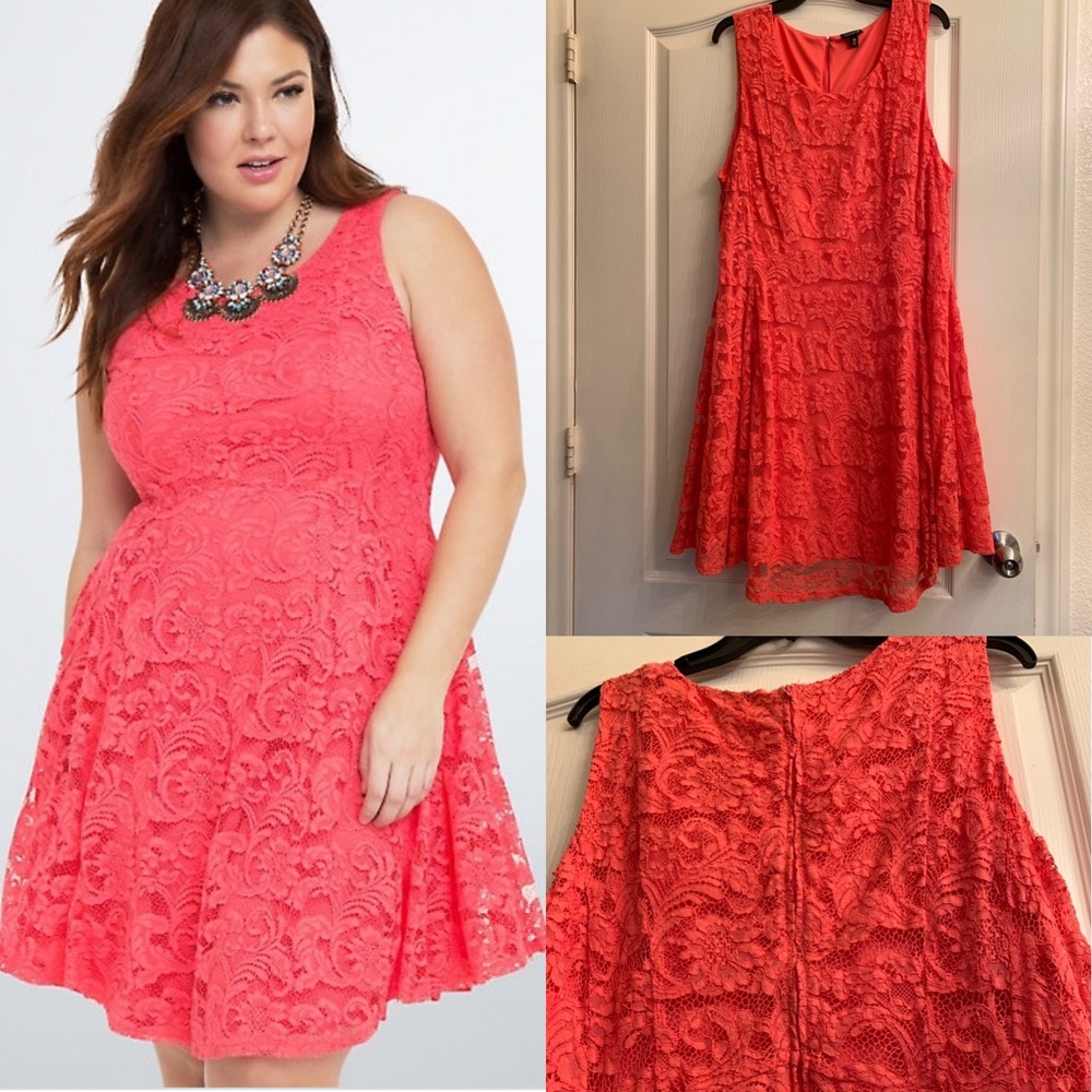 Torrid Coral Lace Dress